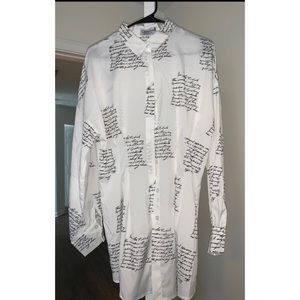 Letter Print Shirt Dress